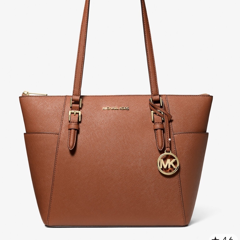 Michael Kors Charlotte Large Saffiano Leather Top-Zip